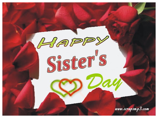 Happy Sister's Day Greeting Card In Rose Petals Picture
