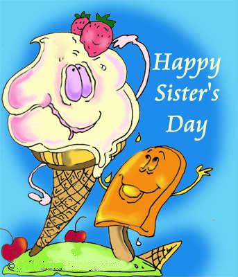 Happy Sister's Day Ice Cream And Candy Picture