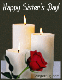 Happy Sister's Day Lighting Candles Animated Picture