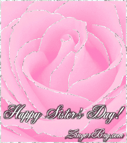 Happy Sister's Day Rose Flower Glitter Picture