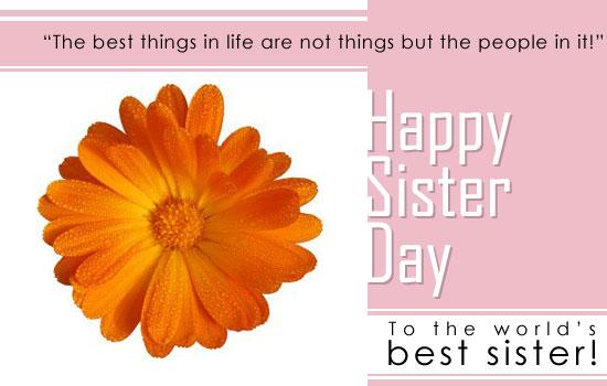Happy Sisters Day To The World's Best Sister Greeting Card