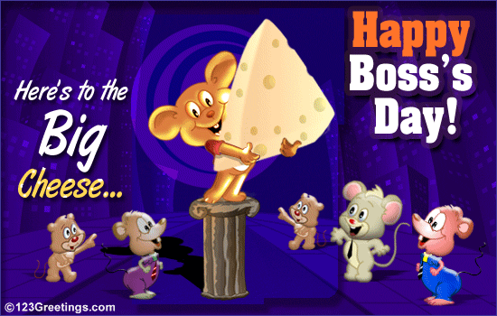 Here's To The Big Cheese Happy Boss's Day Mouses Celebrating Picture