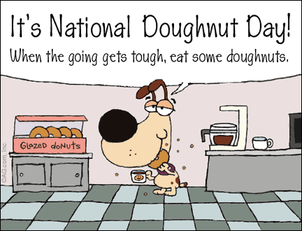 It's National Doughnut Day Dog Eating Doughnuts Animated Picture