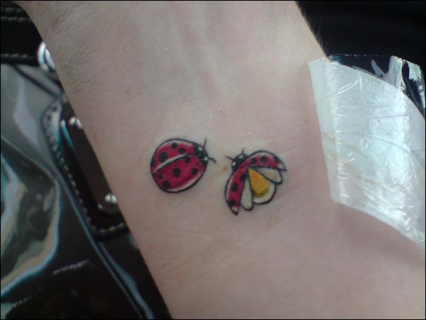 Ladybug Tattoos On Wrist For Girls