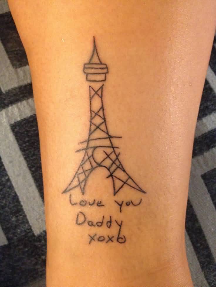 Love You Daddy Eiffel Tower Tattoo