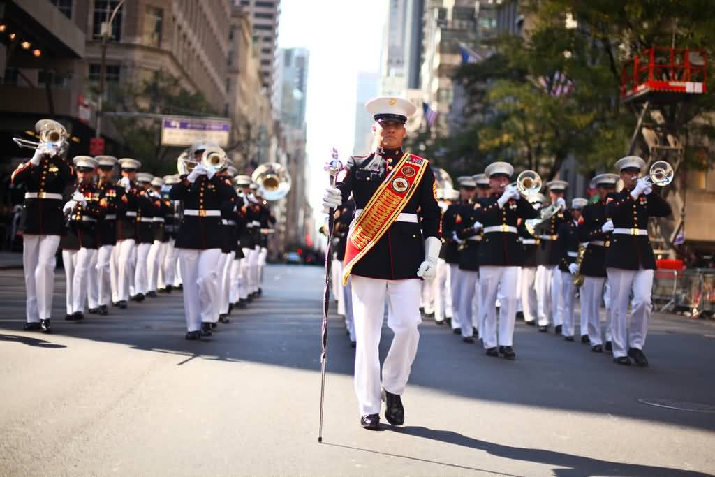 Marching Band During Columbus Day Parade