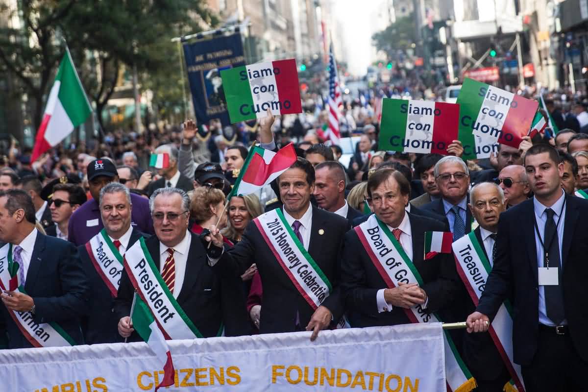 New York Governor Andrew Cuomo Participates In The Columbus Day Parade