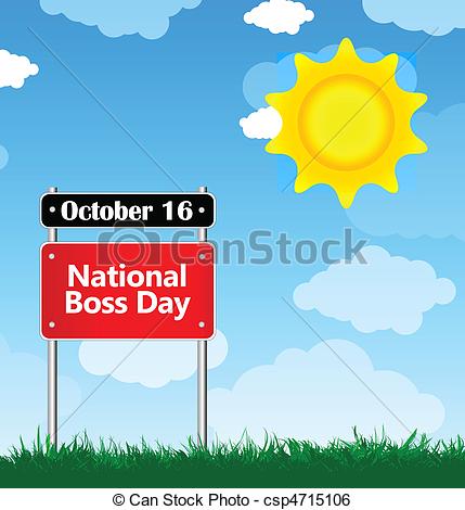 October 16 National Boss Day Signboard Picture