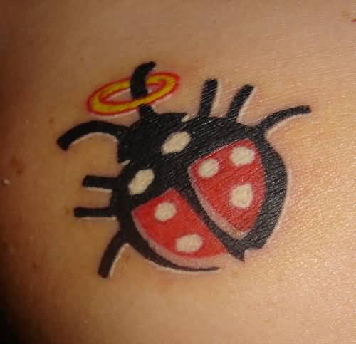 Red And Black Ladybug Tattoo Idea
