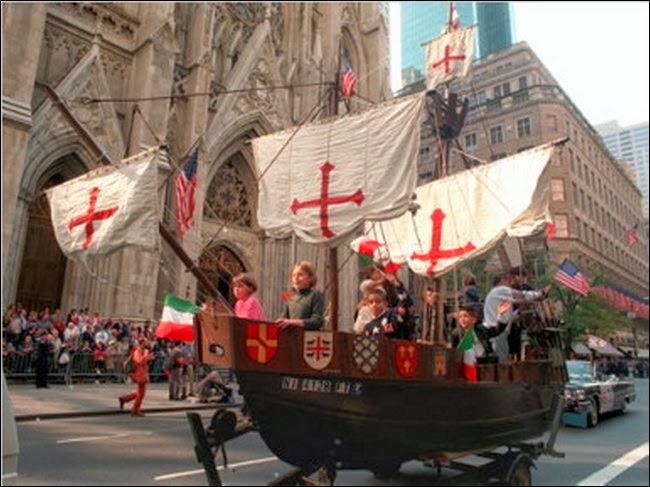 Ship Float During Columbus Day Parade Picture