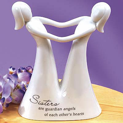 Sisters Are Guardian Angels Of Each Other's Hearts Happy Sisters Day Statue Picture
