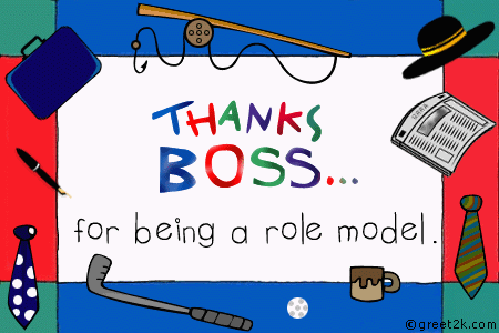 Thanks Boss For Being A Role Model With Love To You On Boss Day Animated Ecard