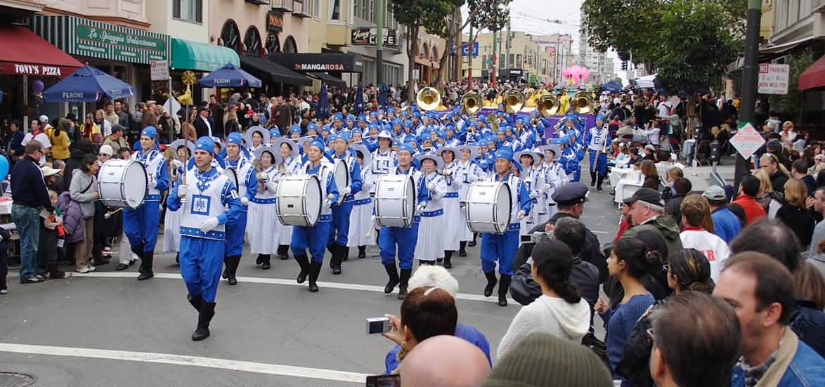 The Divine Land Marching Band Participates In Columbus Day Parade