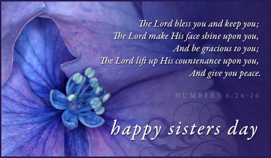 The Lord Bless You And Keep You Happy Sister's Day Greeting Card