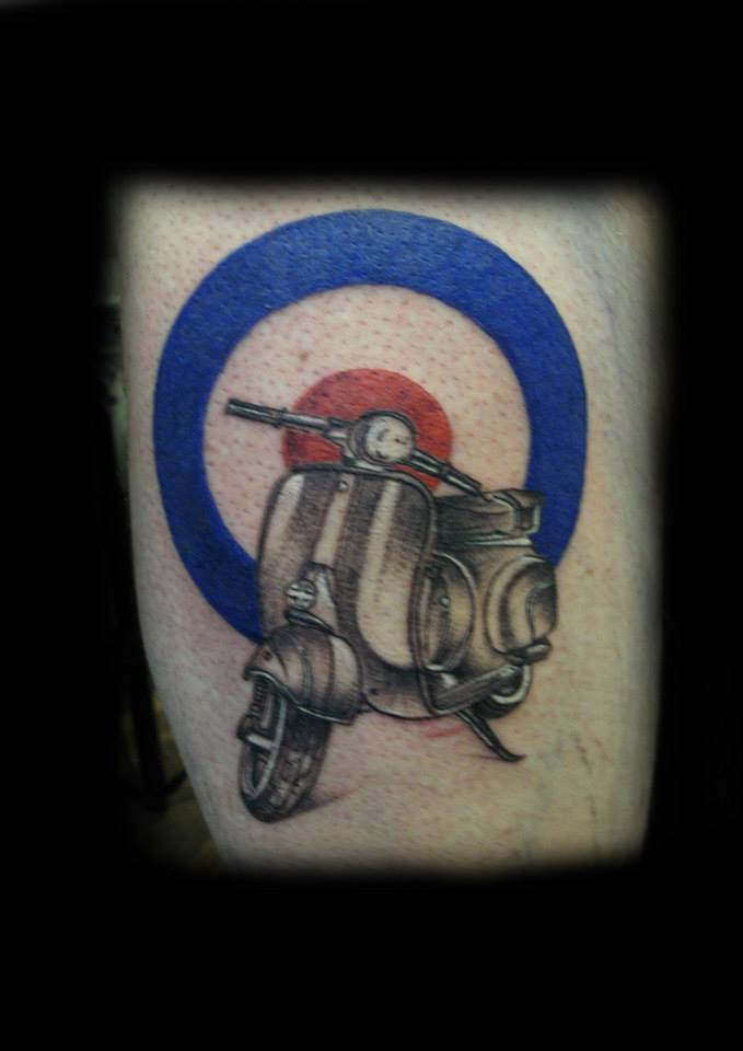 Vespa Scooter Tattoo Design by Ray Tutty