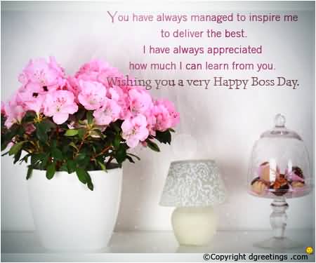 Wishing You A Very Happy Boss's Day 2016 Greeting Card