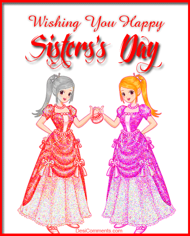 Wishing You Happy Sister's Day Barbie Girls Glitter