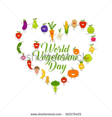 World Vegetarian Day Heart Of Vegetables Clipart Image
