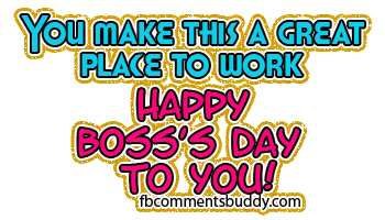 You Make This A Great Place To Work Happy Boss's Day To You Glitter