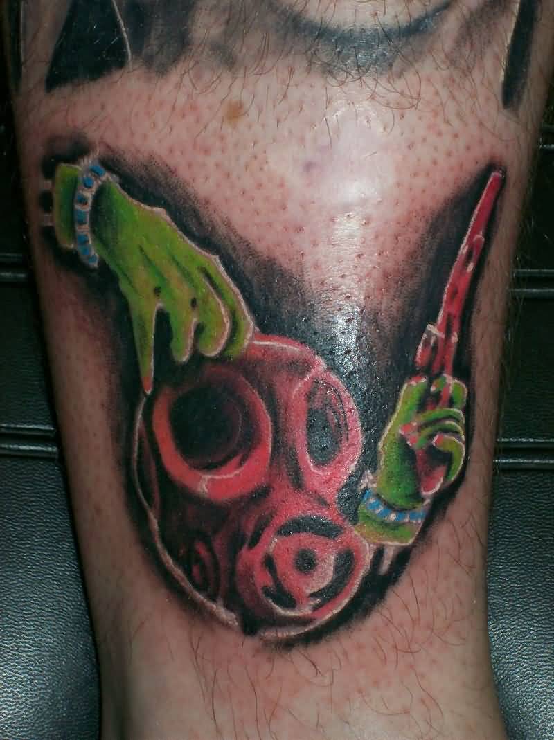 Zombie Gas Mask Tattoo Idea