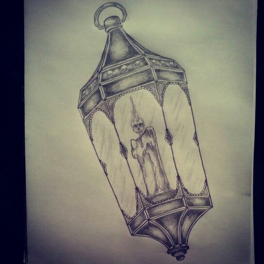 Candle Lamp Tattoo Design by Ranz