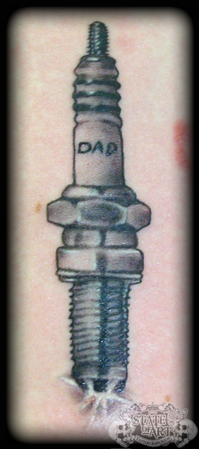Dad Memorial Spark Plug Tattoo Idea by State Of Art