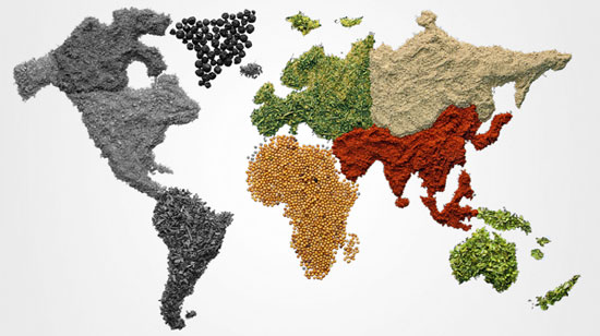 Grain Pulse World Map Happy World Food Day