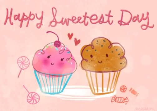 Happy Sweetest Day Cupcakes Clipart Image