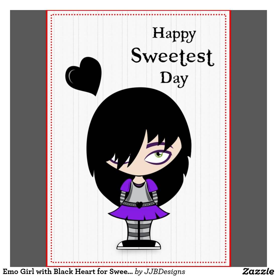 Happy Sweetest Day Emo Girl Greeting Card