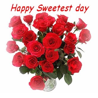 Happy Sweetest Day Red Flowers Bouquet Picture