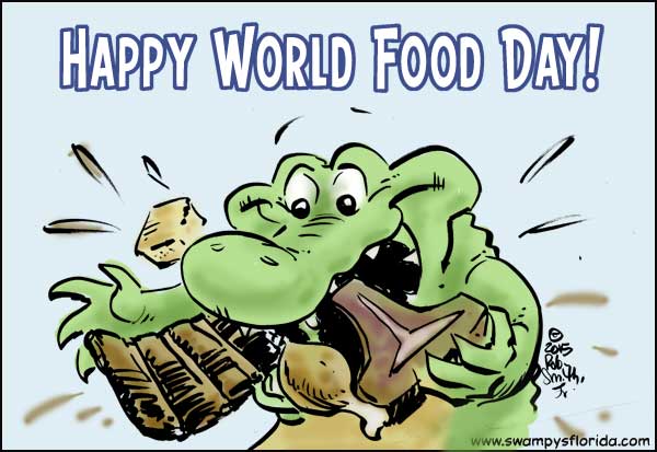 Happy World Food Day Crocodile Eating Food Picture
