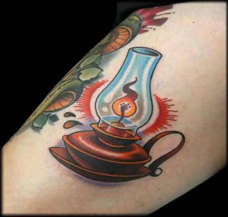 Nice Oil Lamp Tattoo