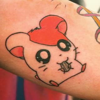 Nice Outline Hamster Tattoo