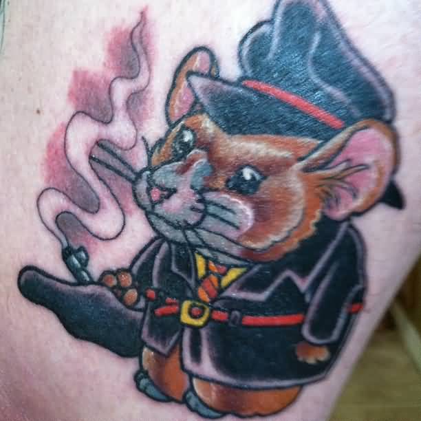 Smoking Hamster Tattoo