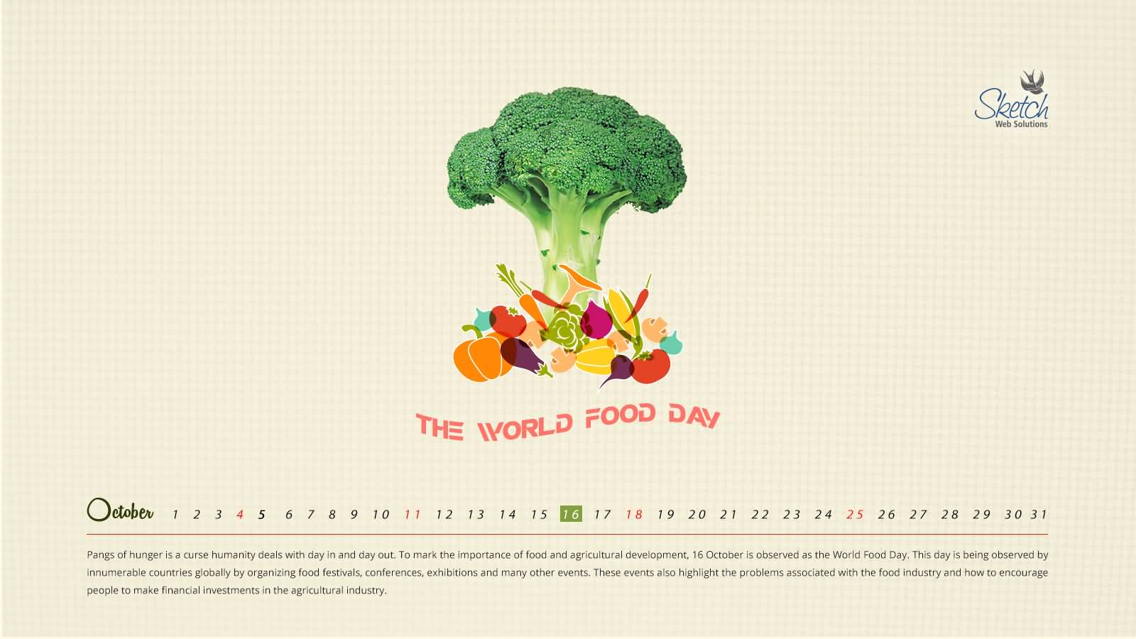 The World Food Day 16 October, 2016 Calendar Picture