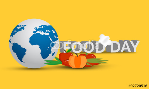 World Food Day Earth Globe And Fruits Clipart Image