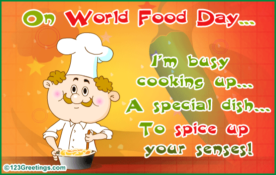 World Food Day I'm Busy Cooking Up A Special Dish To Spice Up Your Senses Chef Animated Picture