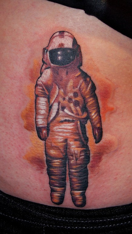 Astronaut Tattoo On Lower Back