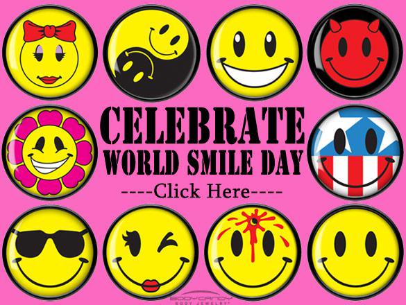 Celebrate World Smile Day Emoticons Clipart
