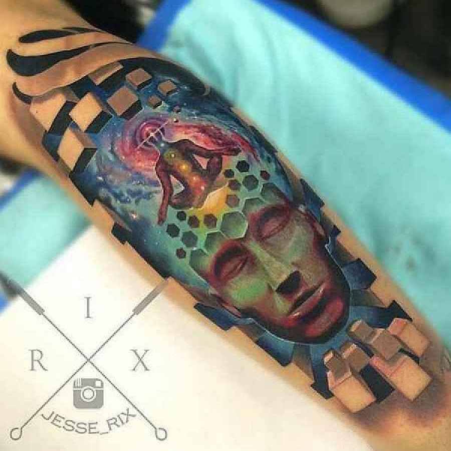 Color Ink Alex Grey Tattoo On Arm Sleeve