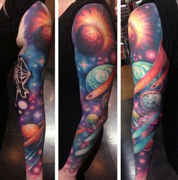 Colored Space Tattoo