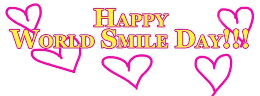 Happy World Smile Day Facebook Cover Image With Hearts