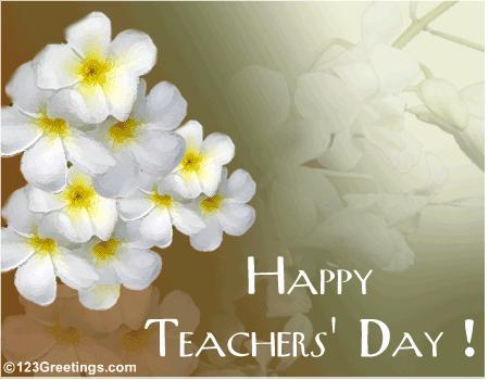 Happy World Teachers Day 2016 Flowers Image