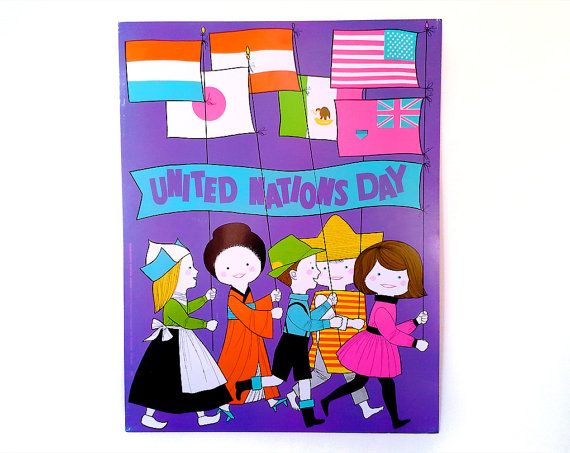 Kids With Their Countries Flag Celebrating United Nations Day Clipart