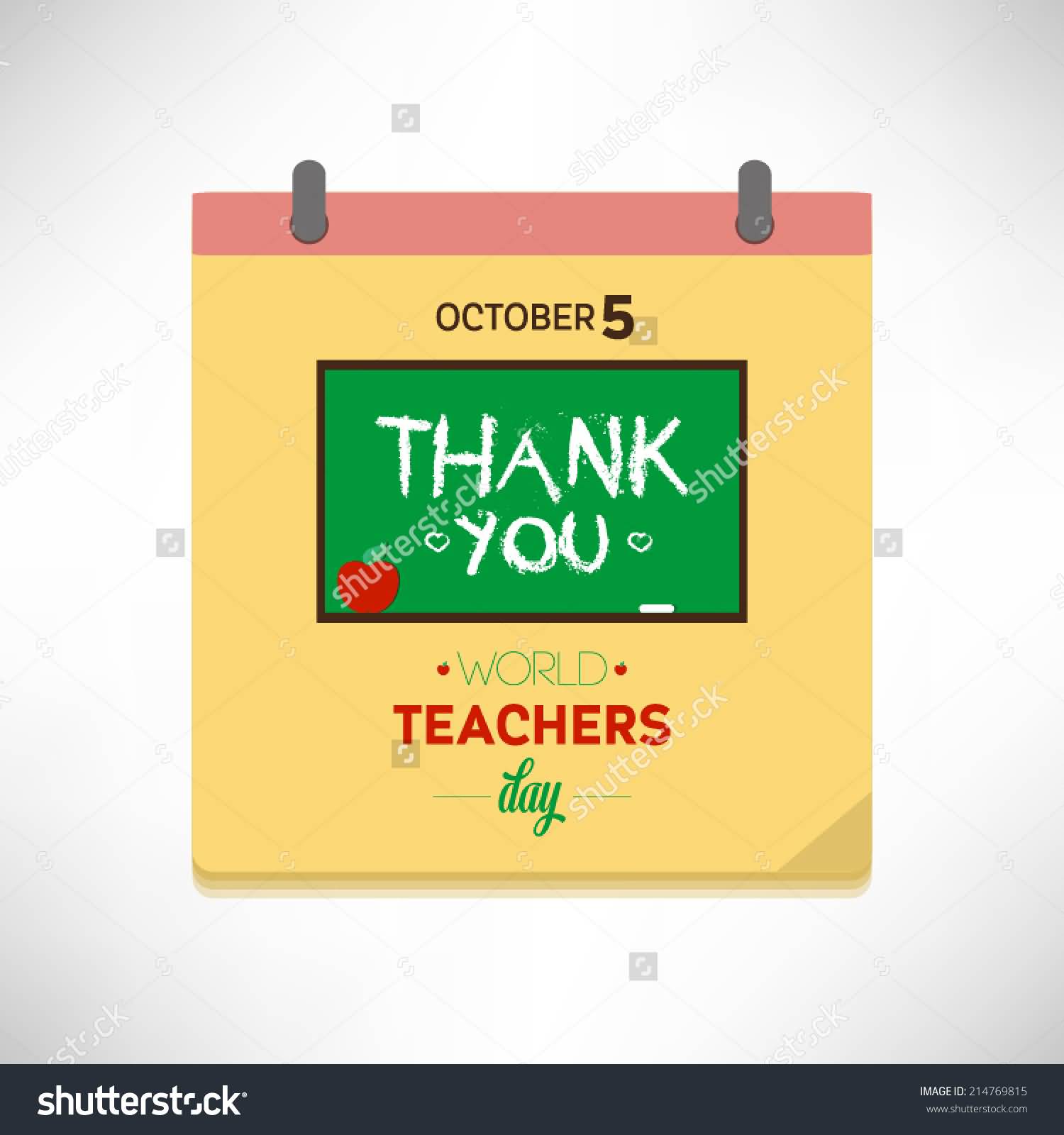 October 5 Thank You World Teachers Day Note Picture