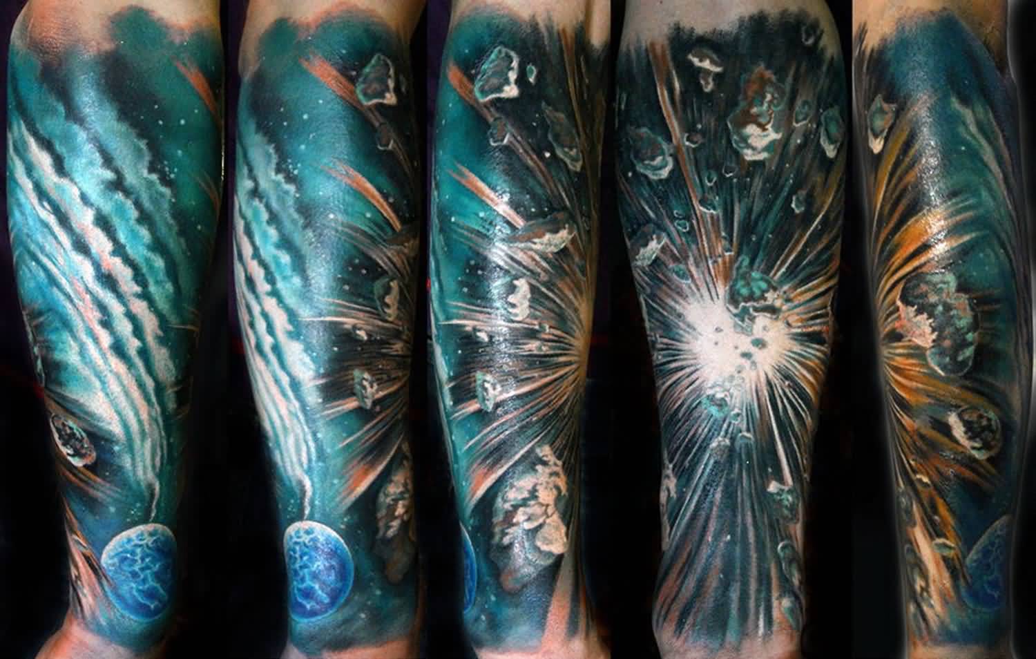 Realistic Space Tattoo On Arm