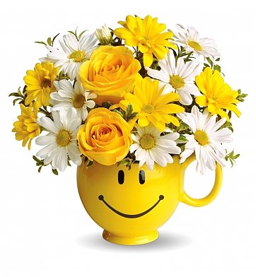 Smiley Pot With Flowers Happy World Smile Day
