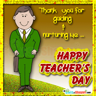 Thank You For Guiding & Nurturing Me Happy World Teachers Day Glitter