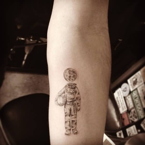 Unique Astronaut Tattoo On Left Forearm
