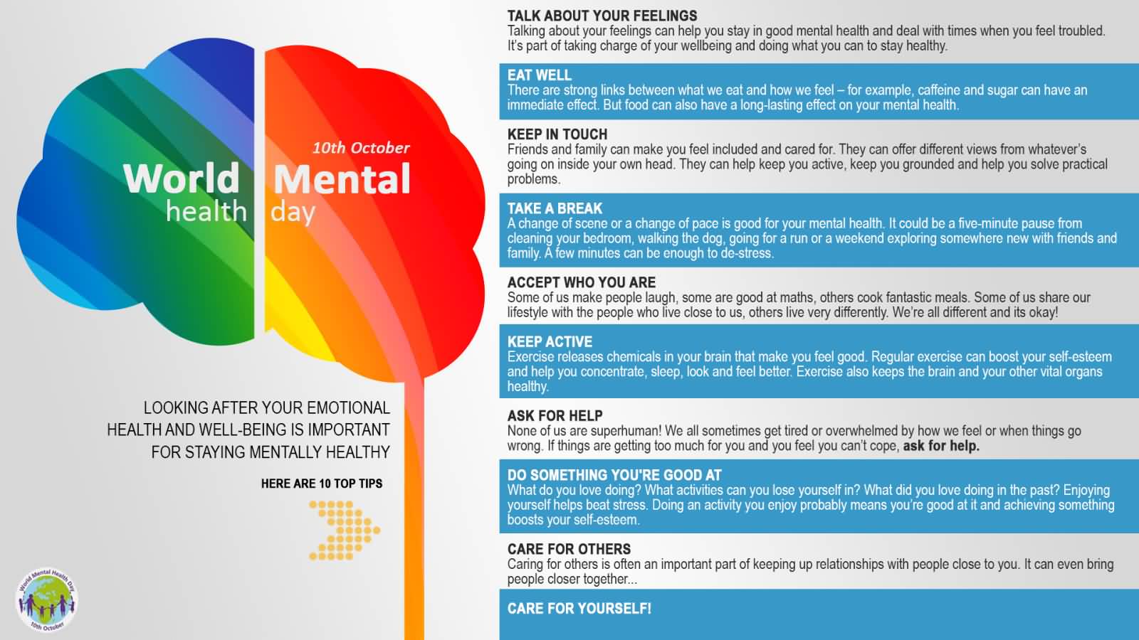 10th October Is World Mental Health Day Tip For Staying Mentally Healthy
